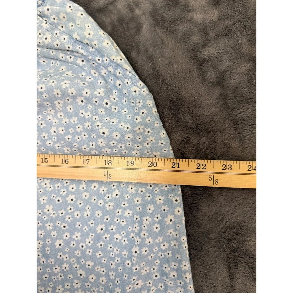 American Eagle Floral Boho Cottage Smocked Waist Wide Leg High Waist Pants Small